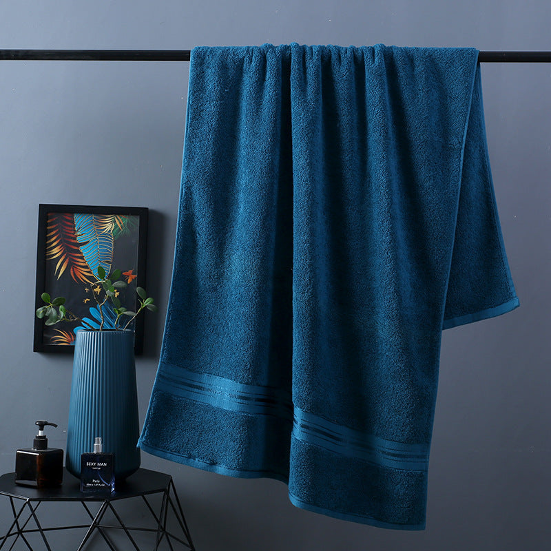 Pure Color Thick Cotton Bath Towel Set Towel Set - Increased Pure Cotton Beach Towel Beauty Salon Bath Towel
