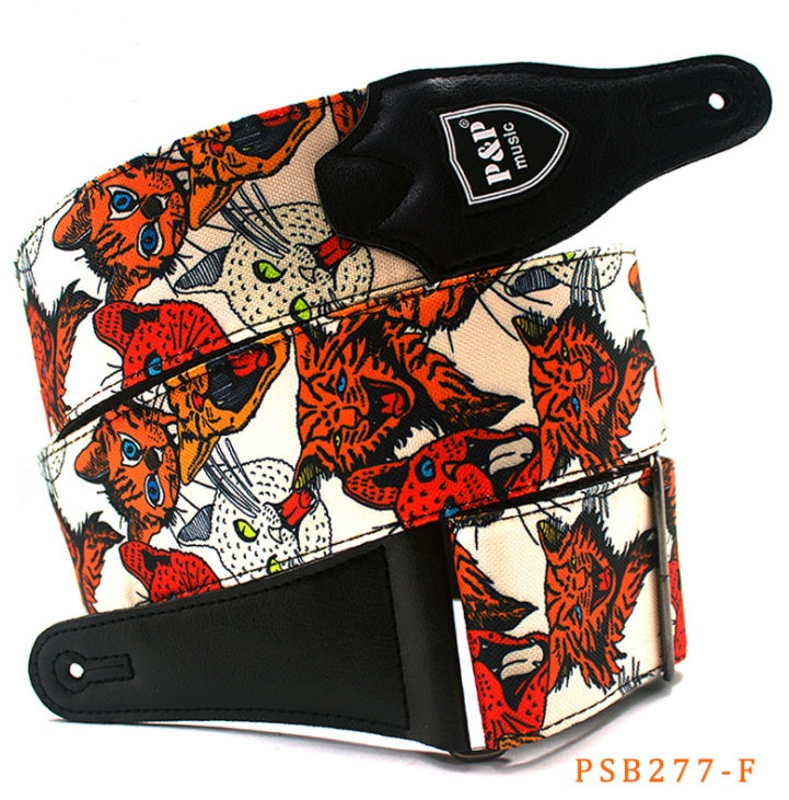 Guitar Bass Strap -- embroidery thickening and widening