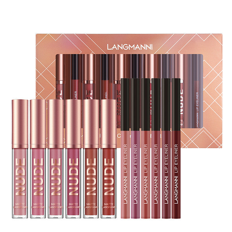 Lip Liner And Lipstick Set - Makeup 12 Pcs Set 6 Matte Lipstick 6 Lip Liner Pens Waterproof Long Lasting Matte Lipstick Beauty Cosmetics Makeup Gift For Girls Lipstick Set