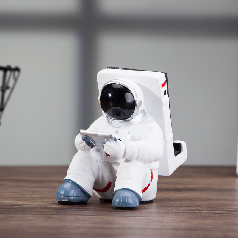 Simple Astronaut Mobile Phone Stand - Student Desktop Holder Cute Spaceman Cell Phone Holder Creative Gift Small Desk Decoration
