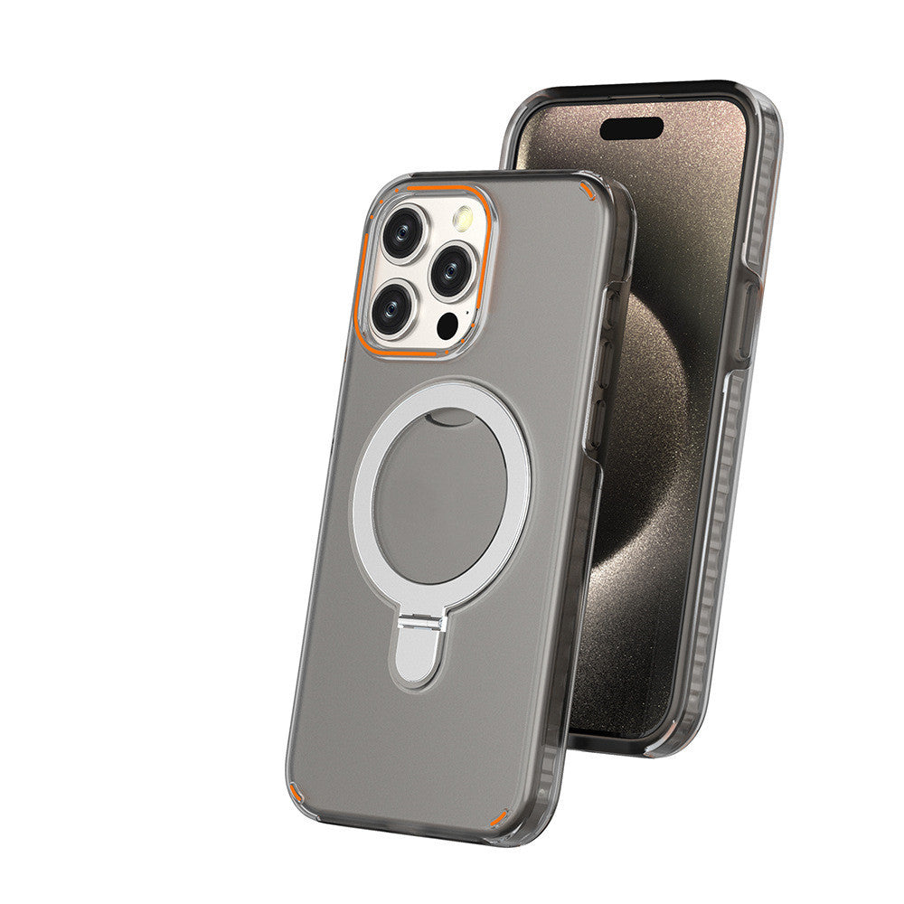 New Colorful Magnetic Bracket Phone Case With Holder Stand - Cover For Magesafe Magnetic Transparent Wireless Charge Case For Phone