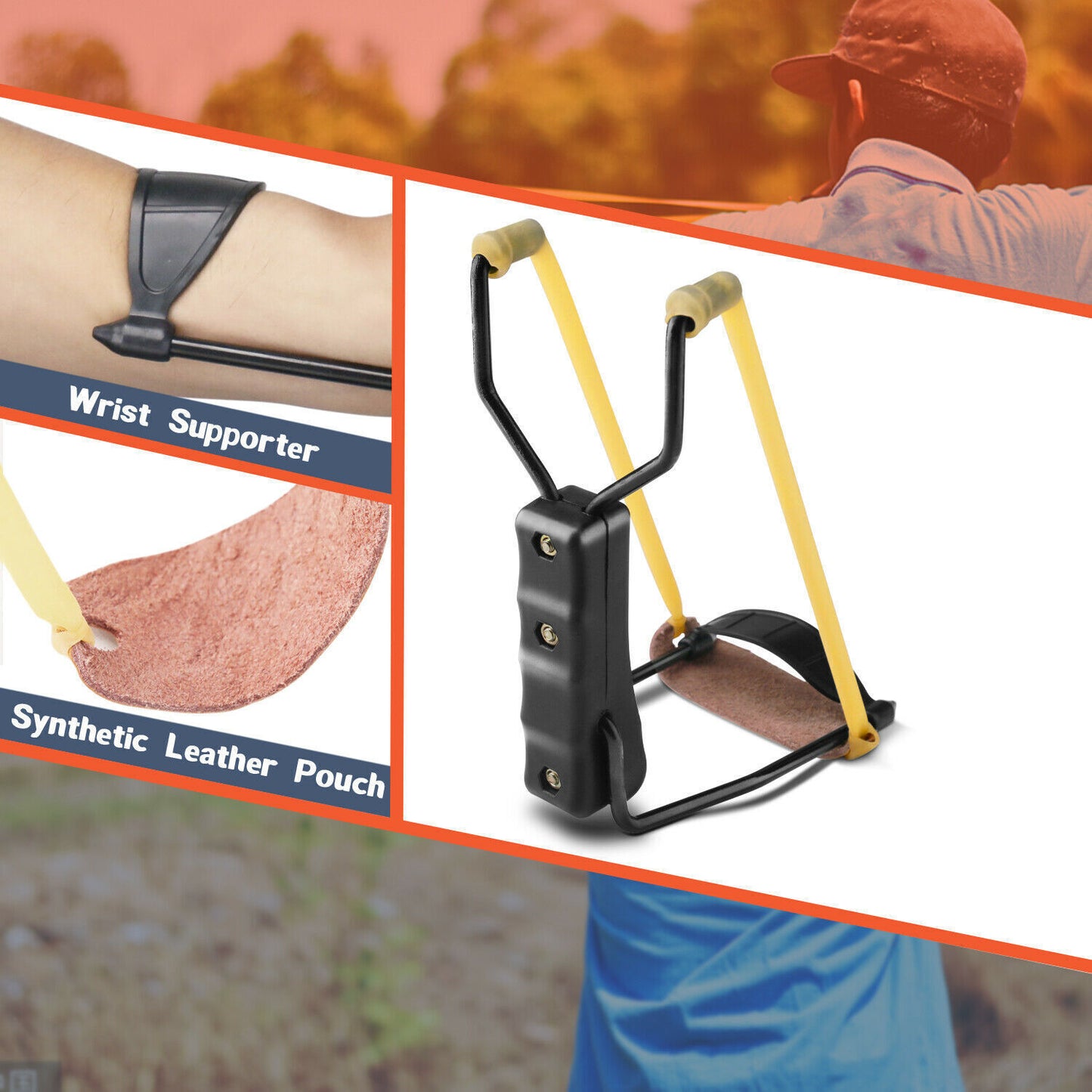 Compact Folding Sling Shot - Catapult For Hunting, Outdoor Sport Games