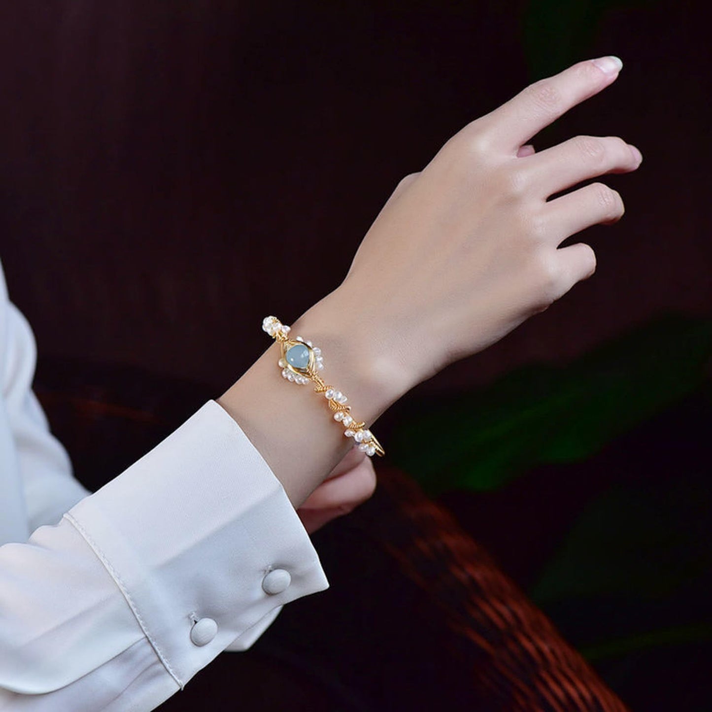 Pearl Bracelets For Women - Gold Plating Pearl Bracelet Gold Wire Braided Vintage Style Bracelets Cuff Bracelets Fashion Bracelet