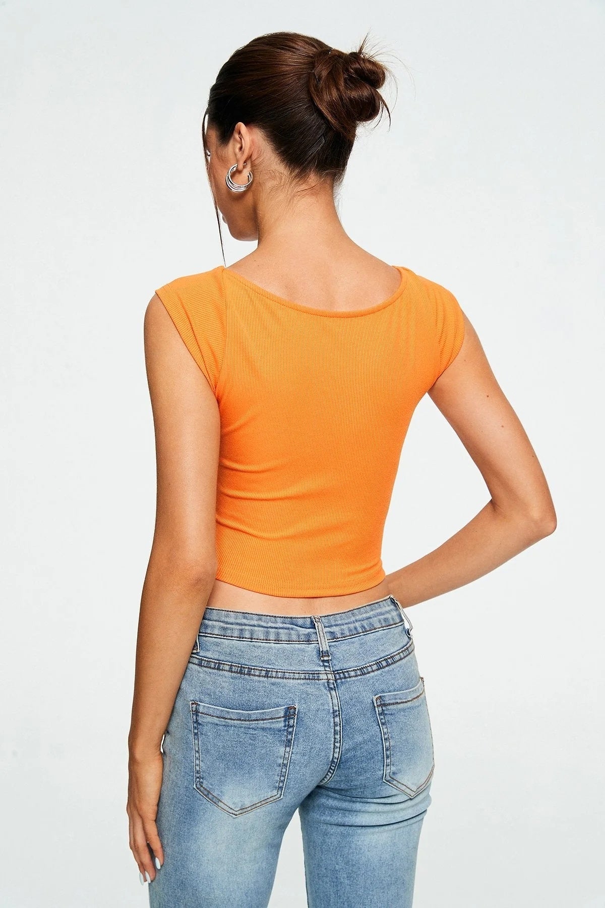 Crop Top Sweetheart Ribbed Sleeveless