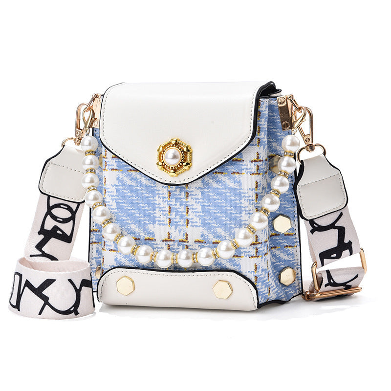 Women's Crossbody Bag --- Girl's Cute Princess Wallet Classic Shoulder Bag Summer Pearl Chain Phone Bag
