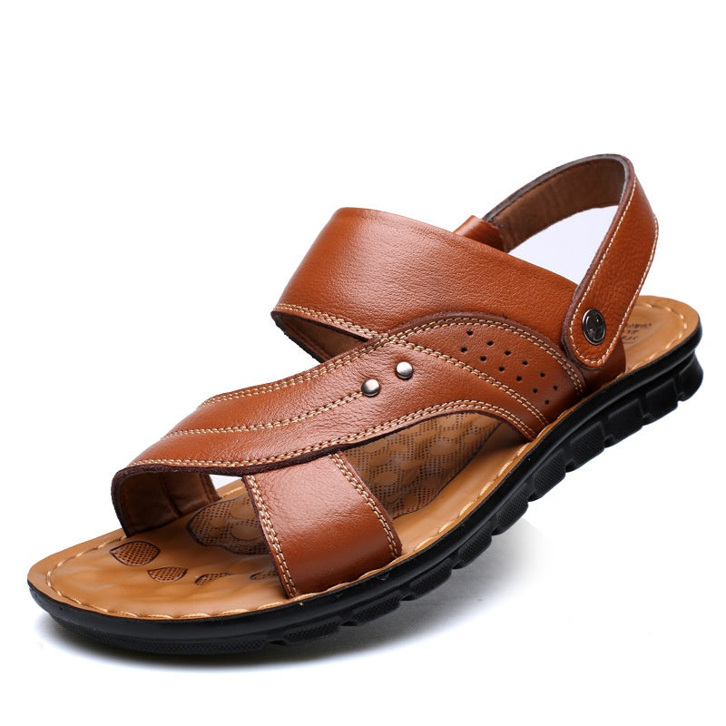 Men's Sandals - Summer Beach Shoes Adjustable Back Strap Design Slippers Slides