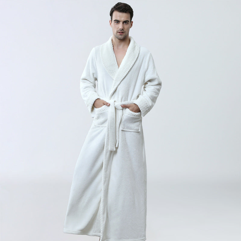 Men's Winter Coral Fleece Nightgown - Homewear Thickened Pajamas