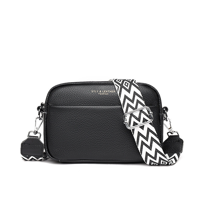 Fashion Shoulder Crossbody Bags With Rhombus Embroidered Wide Shoulder Strap - Cute Small Square Bag Women