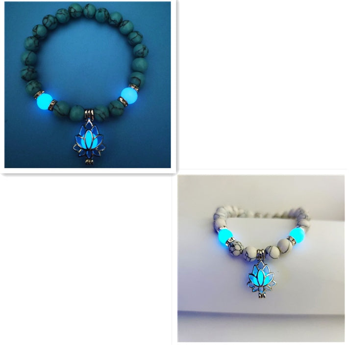 Natural Stone Bracelet - Yoga Healing Luminous Glow In The Dark Charm Beads Bracelet For Men and Women