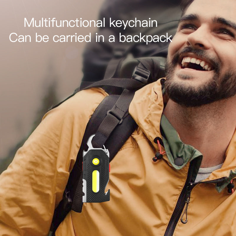 Multifunctional Charging Emergency Light - Convenient Keychain Work Light COB High Brightness Maintenance Light Outdoor Camping LED Light