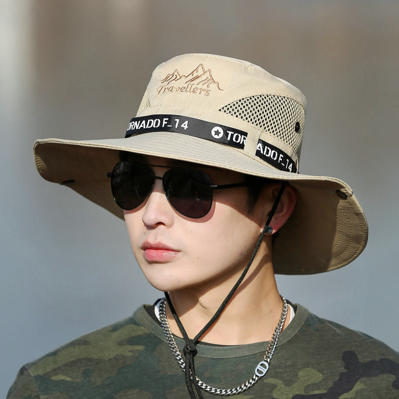 Mountaineering Fishing Sunscreen Hat - Travel Breathable Large Eave Visor Hat For Men