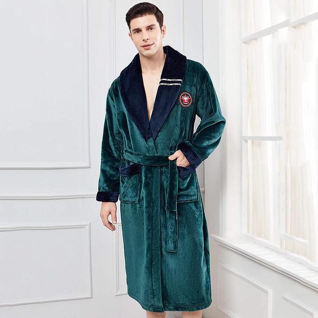 Winter Flannel Lovers - Robe Gown Elegant Solid Casual Sleepwear