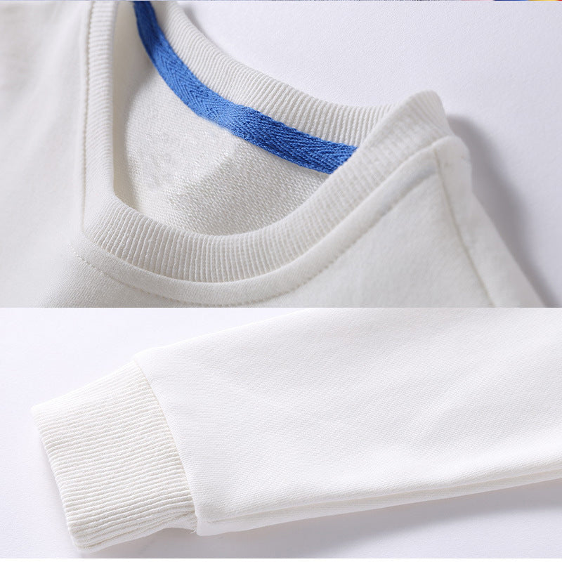 Boys Korean Round Neck Loose Long Sleeve Pullover