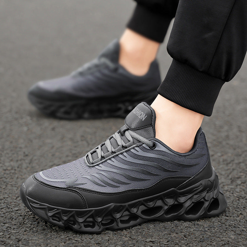 Men's Lace-up Sneakers - Thick-soled Daddy Vulcanized Shoes Outdoor Running Sports Casual Shoes