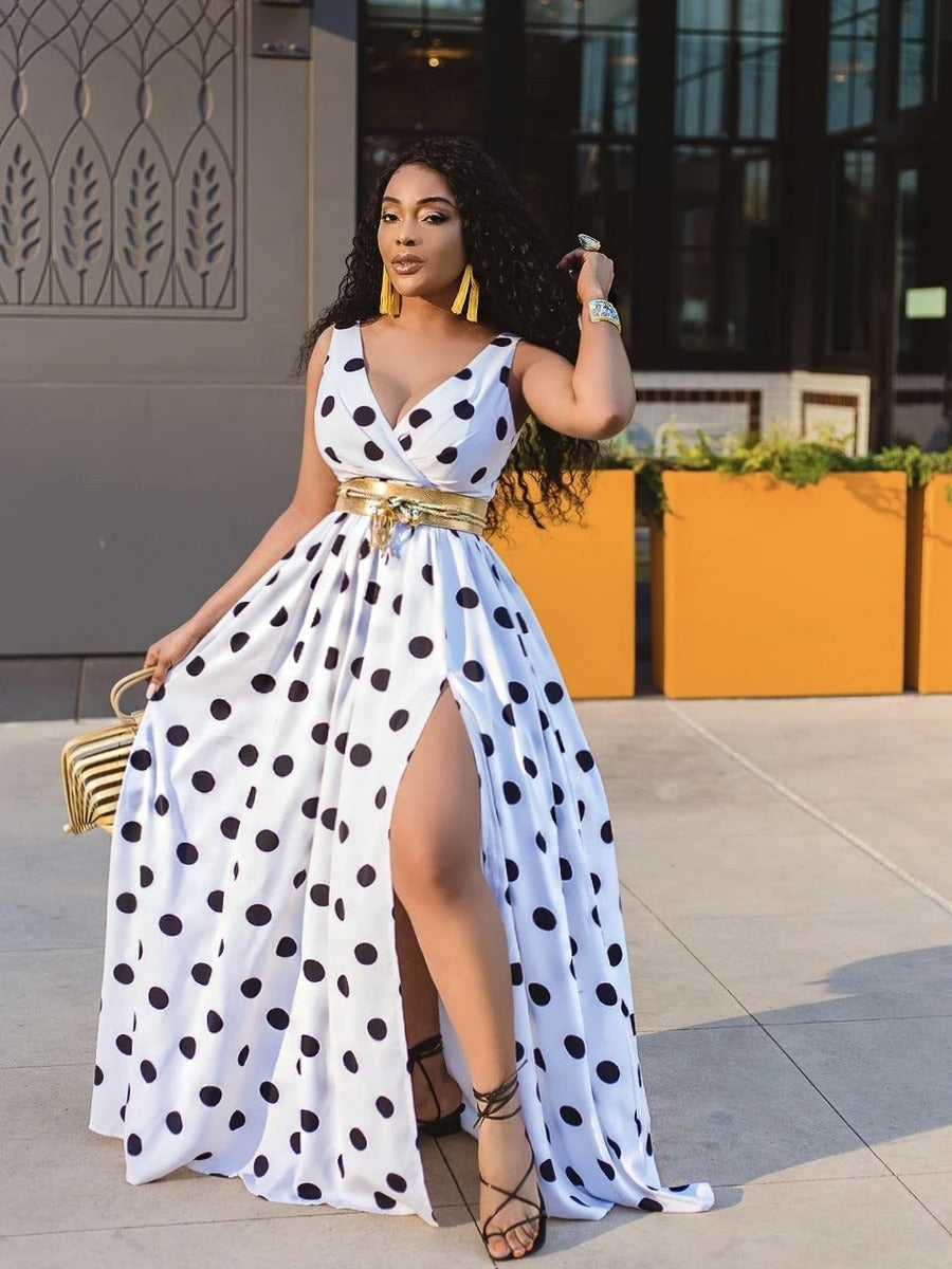 Sexy Sleeveless Long Slit Dresses