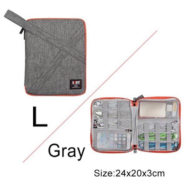 Universal Travel Cable Organizer - Electronics Accessories Cases Gadget Bag For USB, Phone, Charger and Cable, Fit for ipad - JumoShop