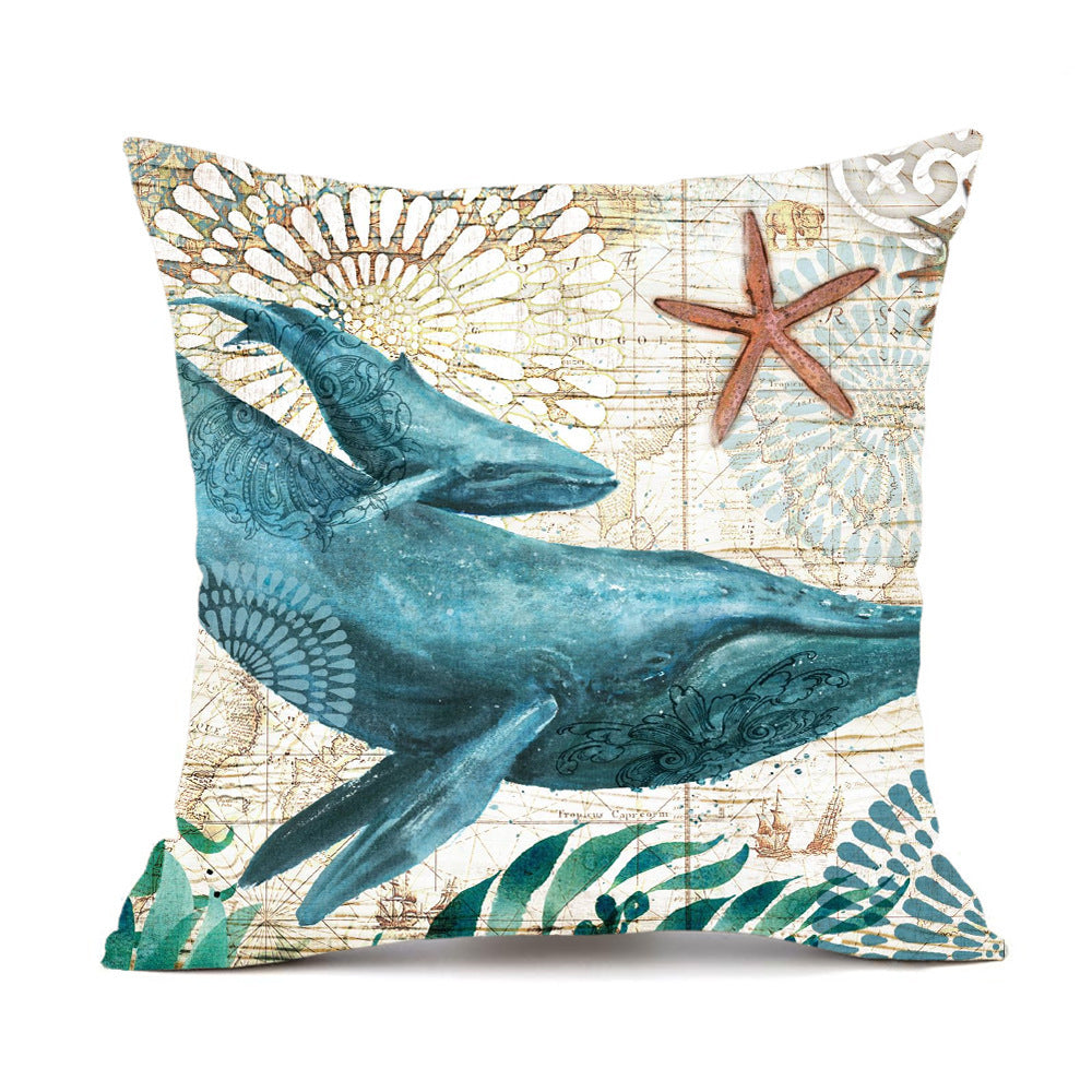 Cushion Covers Sea Turtle Printed Throw Pillow Cases - For Home Decor Sofa Chair Seat
