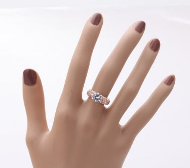 Exquisite High-Grade Zircon Rose Gold Engagement Ring