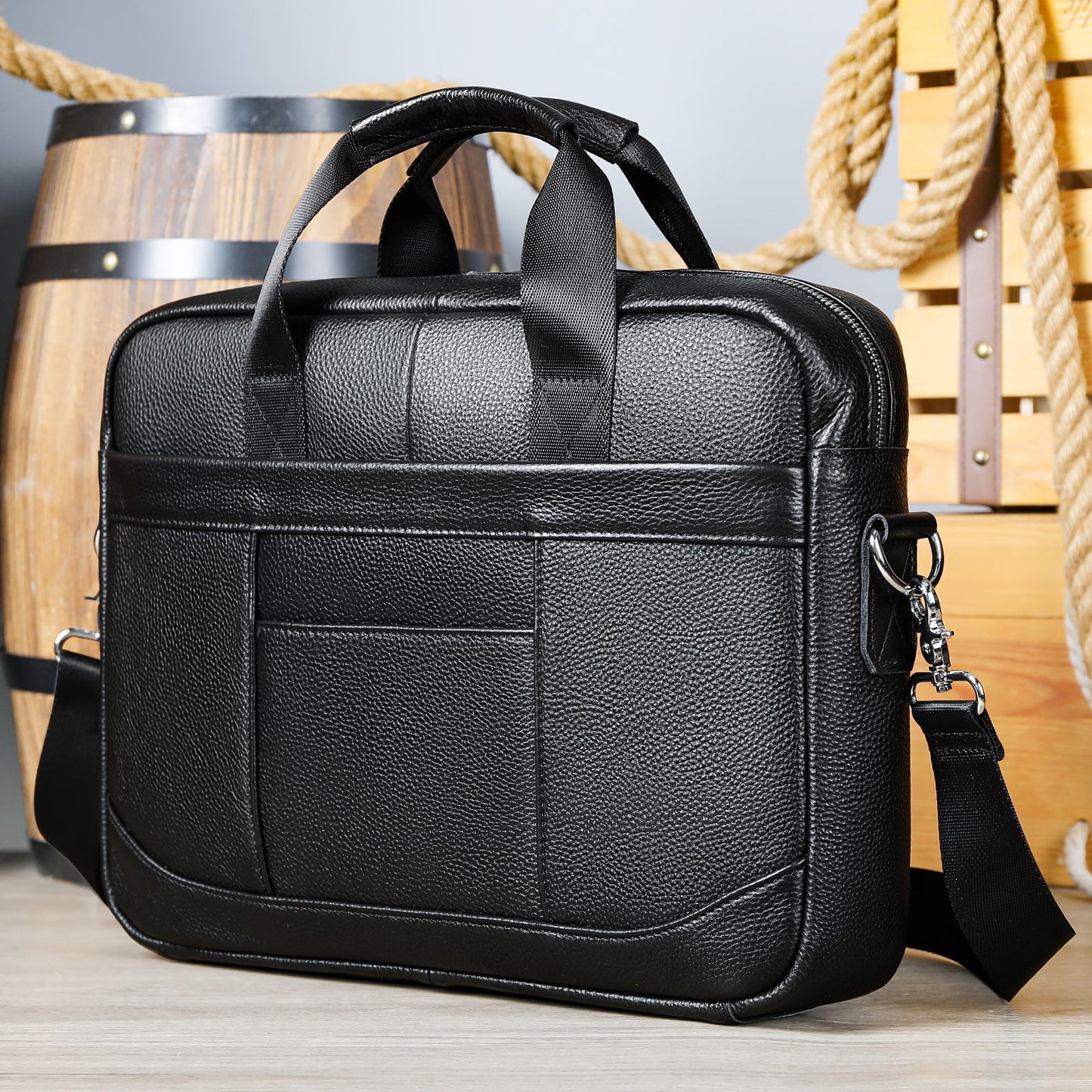 Men's Official Document Leather Bag - Casual Computer Bag Shoulder Crossbody