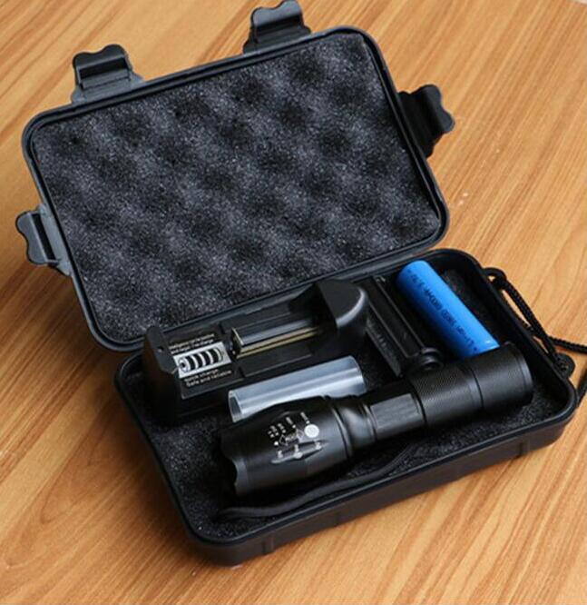 Zoom Flashlight Torch - Tactical 5000 Lumens Led High Power Flashlights AAA or 18650 battery kit