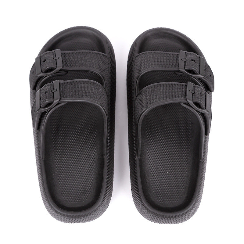 Platform Slippers - Women's Summer Buckle Home Shoes