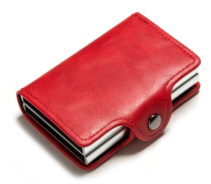 Horse Leather Men Mini Money Clip Credit Card ID Holder