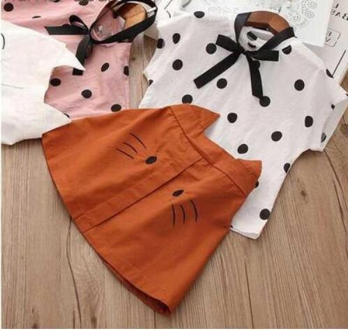 Summer Children Clothing Set - Big Bow T-Shirt & Shorts  Set