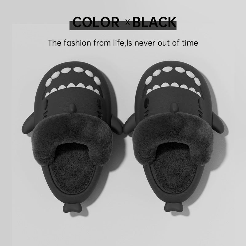 Winter Shark Slippers - Detachable Warm Fuzzy Slippers Bedroom House Shoes Women