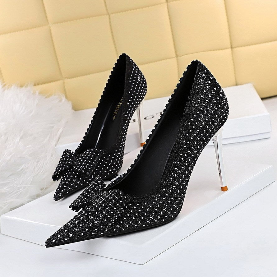 Sweet Women's Princess Wedding Shoes - Thin High Heels Shallow Mouth