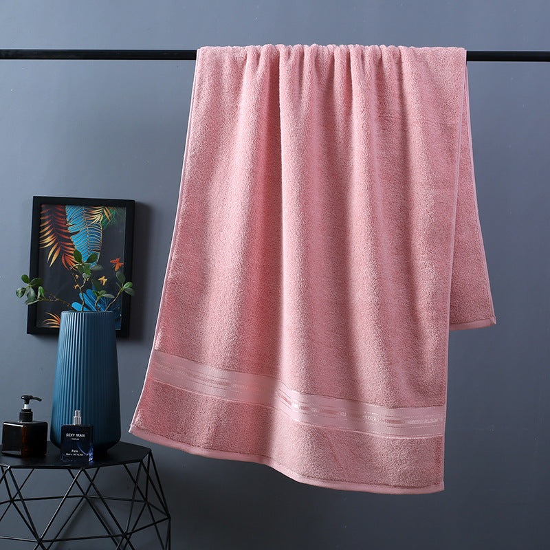 Pure Color Thick Cotton Bath Towel Set Towel Set - Increased Pure Cotton Beach Towel Beauty Salon Bath Towel