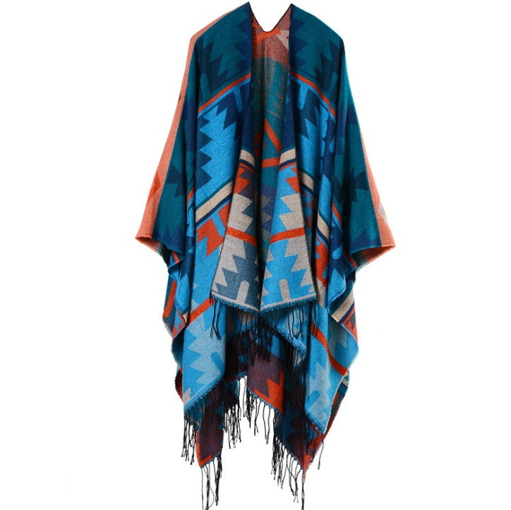 Indian Geometric Diamond Long Thick Cashmere Shawl