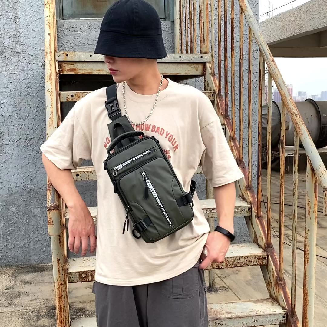 Crossbody Bags - Men Multifunctional Backpack, Shoulder Chest Bags