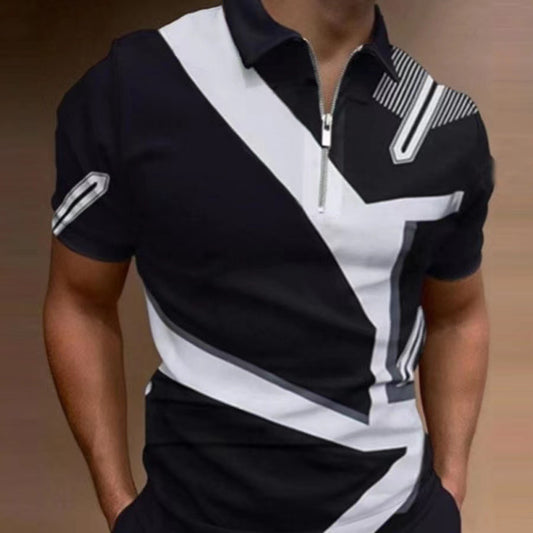 Fashion Loose Lapel - Casual Print T-Shirt