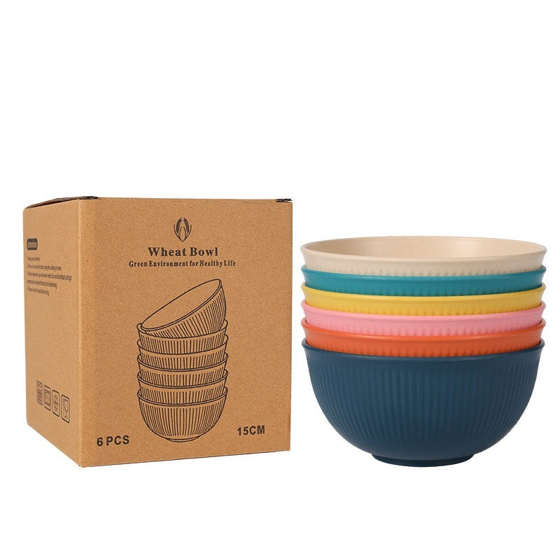 Wheat Straw Vertical Grain Bowl Saucers 4 Pack