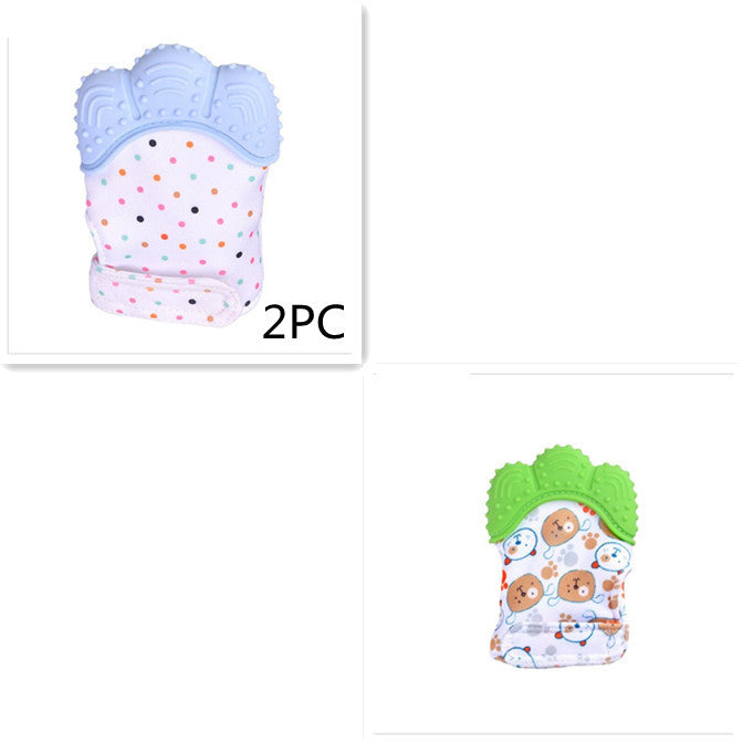 Baby Teether Anti-Bite Silicone Molar Gloves -  children's sound toys