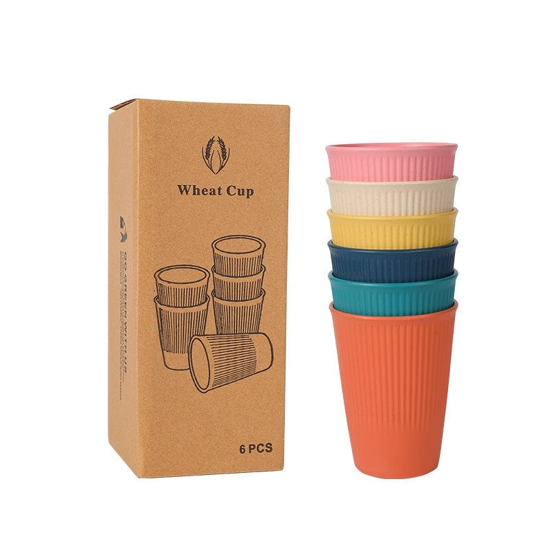 Wheat Straw Vertical Grain Bowl Saucers 4 Pack