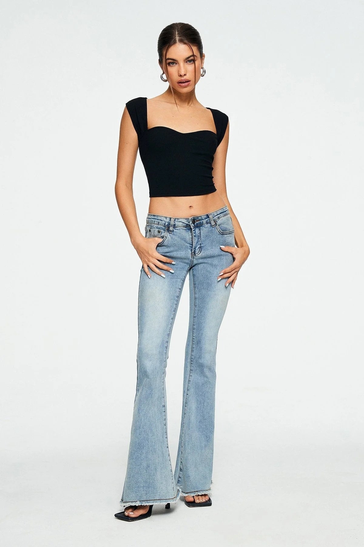 Crop Top Sweetheart Ribbed Sleeveless