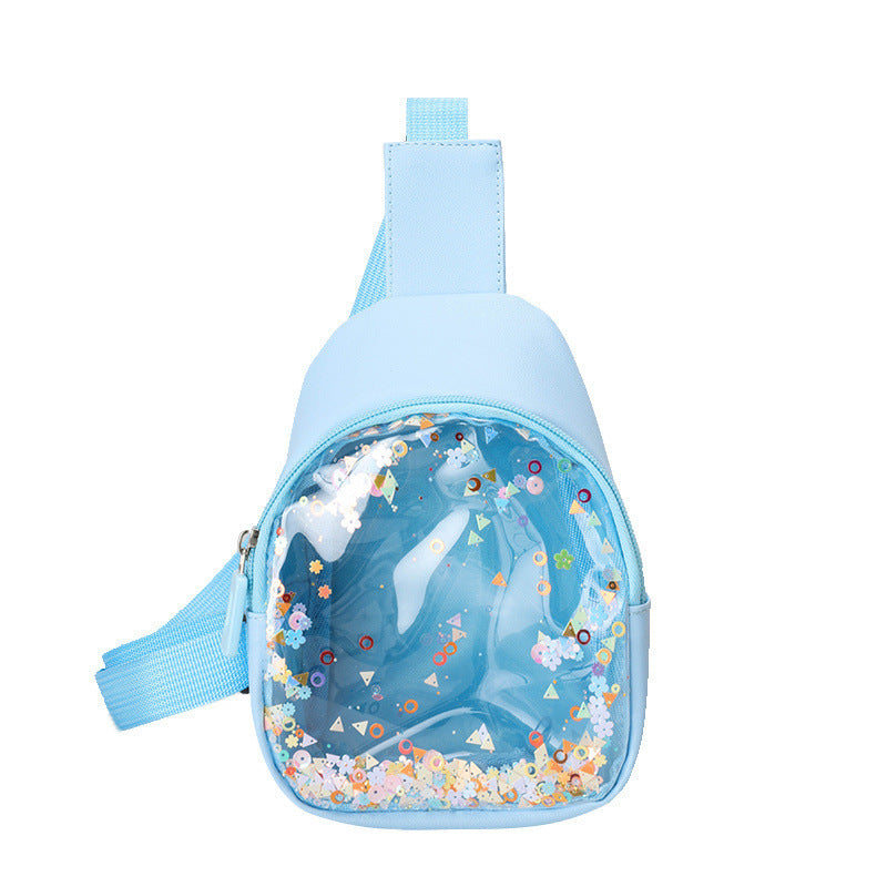 PU Leather Children's Chest Bag -  Quicksand Lightweight Children's Trendy Cool Shoulder Bag