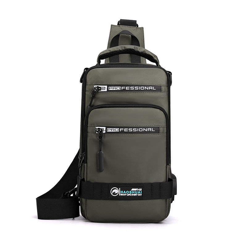 Multifunction Bags For Men - Nylon Backpack Crossbody Shoulder Bag With USB Charging Port