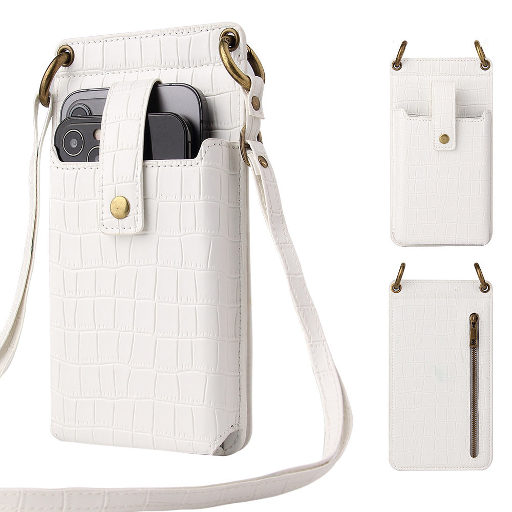 Multi-function Crossbody Bags For Mobile Phone - Crocodile-pattern Wallet Card Holder
