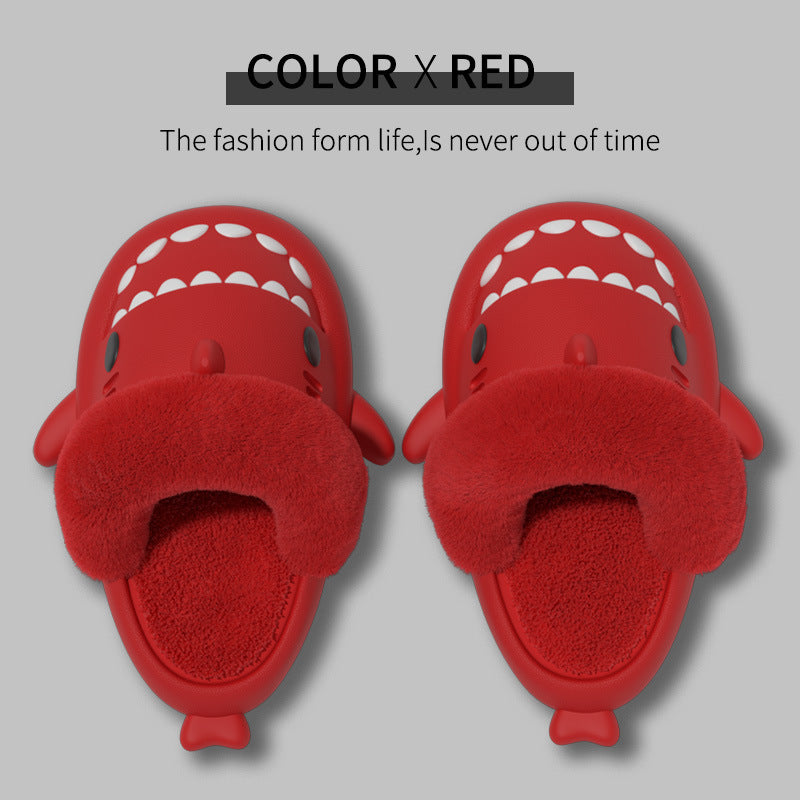 Winter Shark Slippers - Detachable Warm Fuzzy Slippers Bedroom House Shoes Women