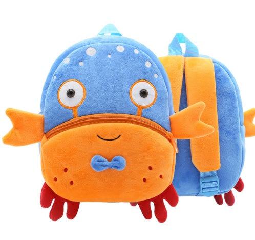 Children School Backpack - Cartoon Rainbow Design, Soft Plush Material For Toddler, Baby Girls Kindergarten Kids School Bags