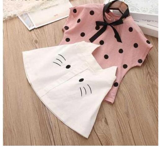 Summer Children Clothing Set - Big Bow T-Shirt & Shorts  Set