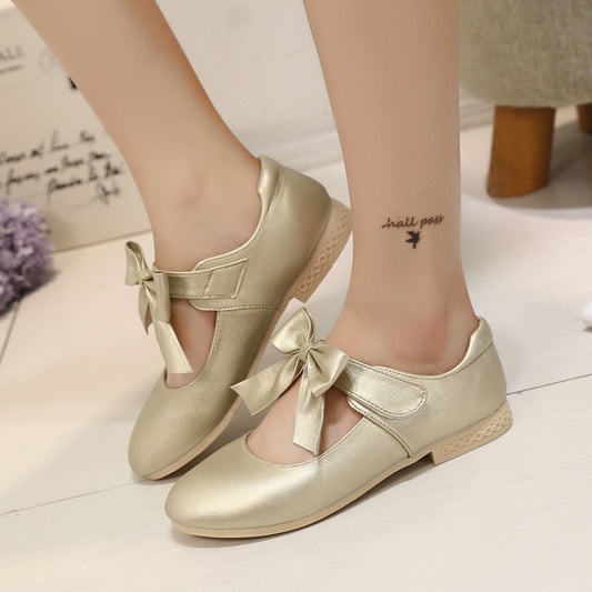 Quality Girls' Leather Shoes with Bowknot - Girls / Children Princess Shoes
