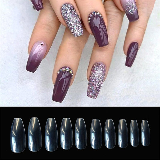 500 transparent  natural fake nails - JumoShop