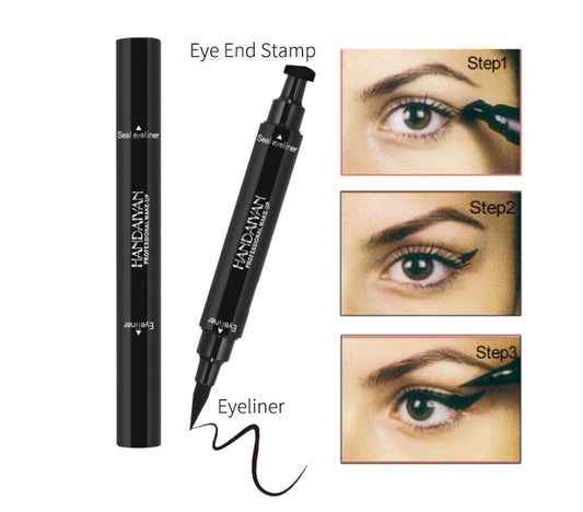 Double-Headed Seal Eyeliner - Triangle seal eyeliner 2-in-1 waterproof eyeliner
