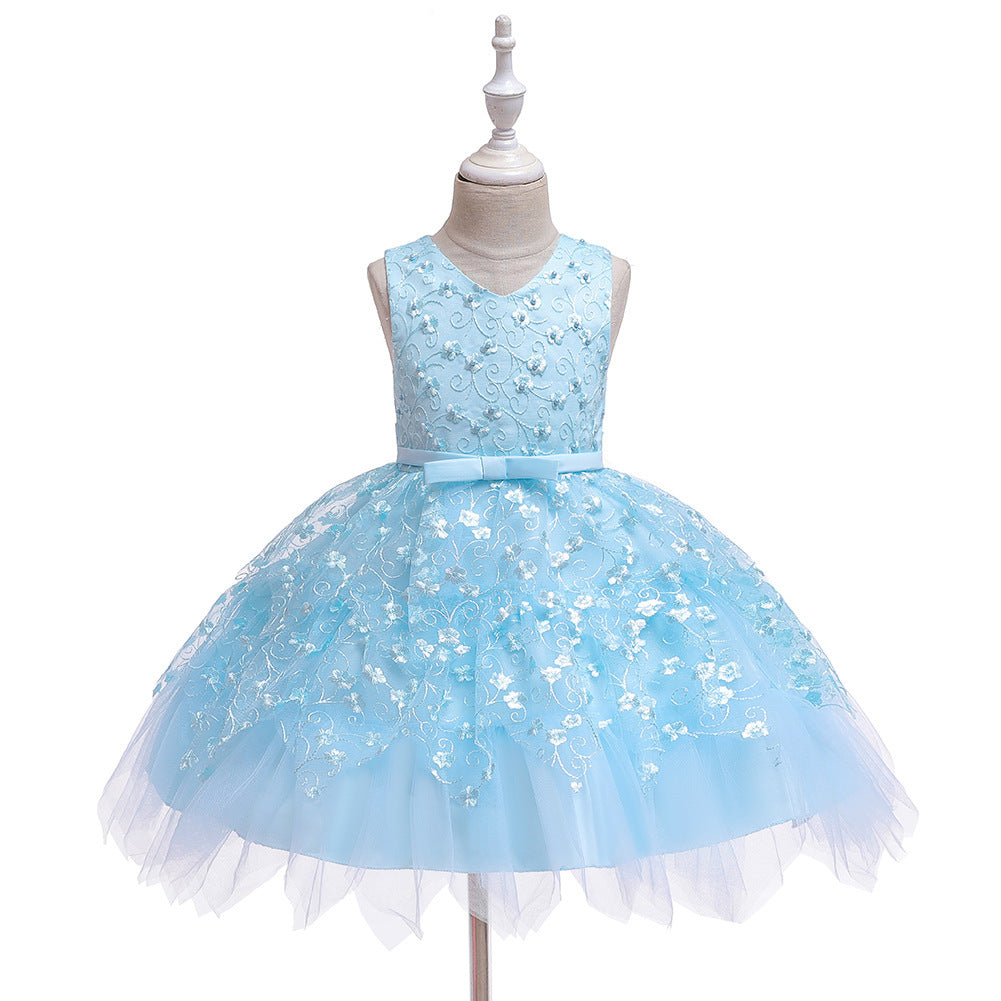 Flowery Girls Middle And Small Dresses