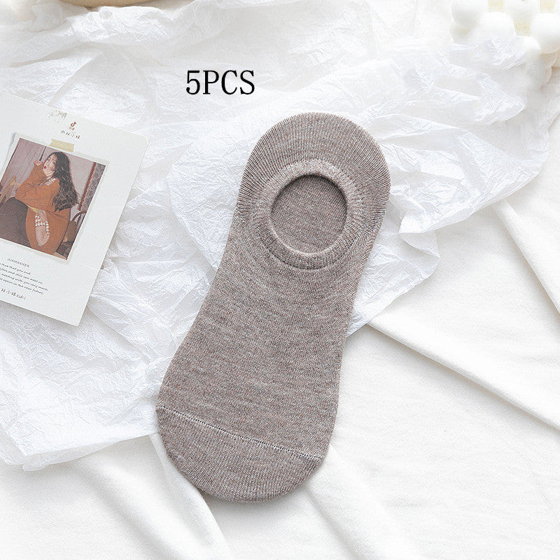 Solid Color Boat Socks - Spring Invisible Socks Socks Socks Net Red Men'S Socks