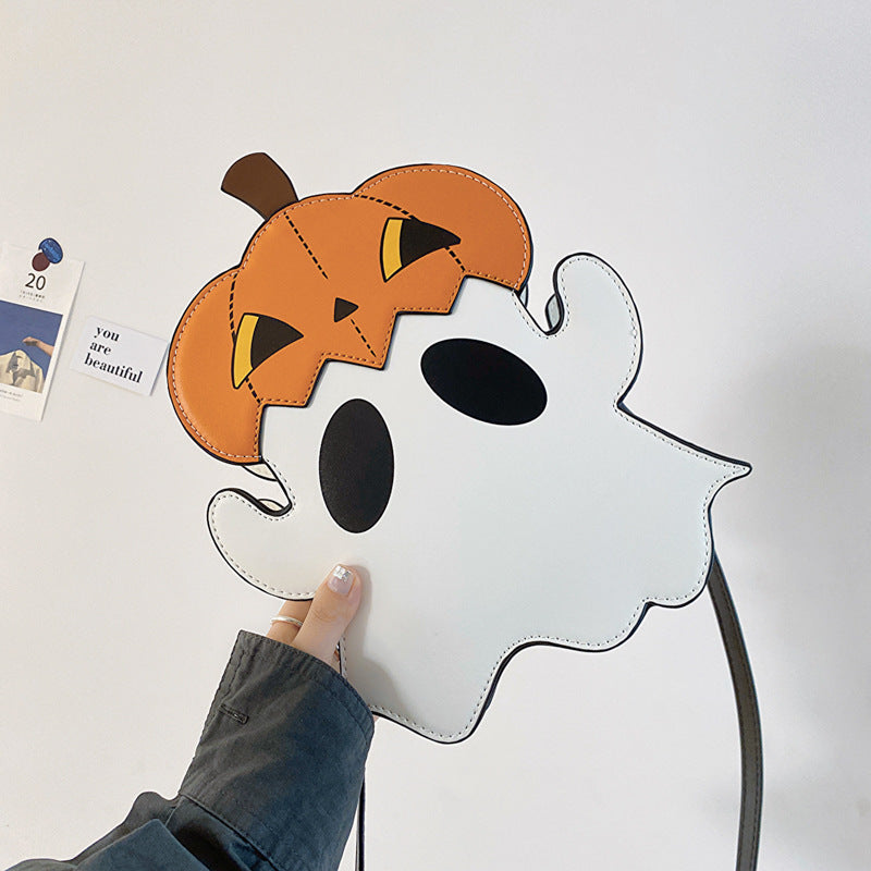 Halloween Shoulder Bags - Creative 3D Cartoon Pumpkin Ghost Design Cute Bags
