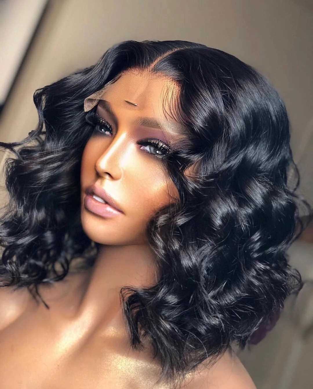 European And American Ladies Wig Black Lace